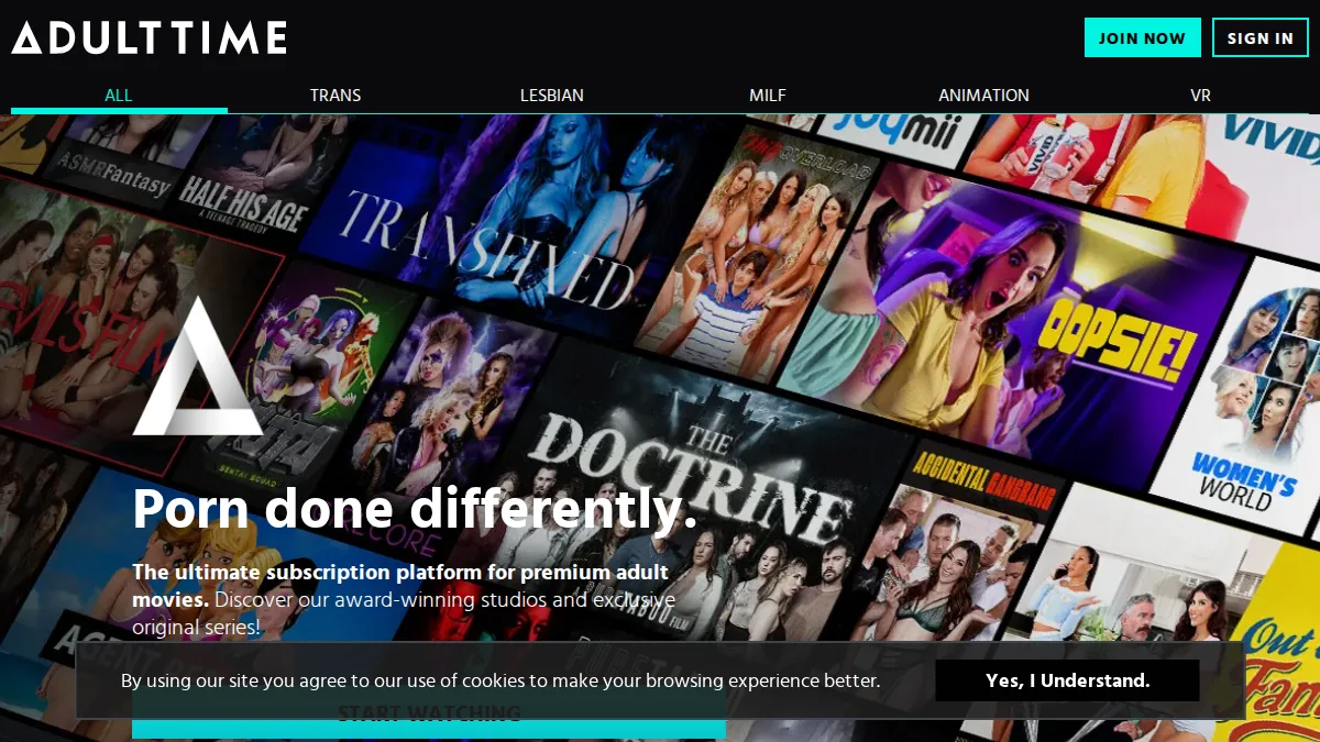 AdultTime · Podgląd strony