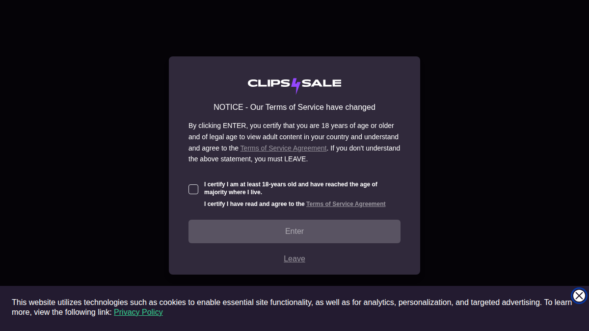 Clips4Sale · Podgląd strony