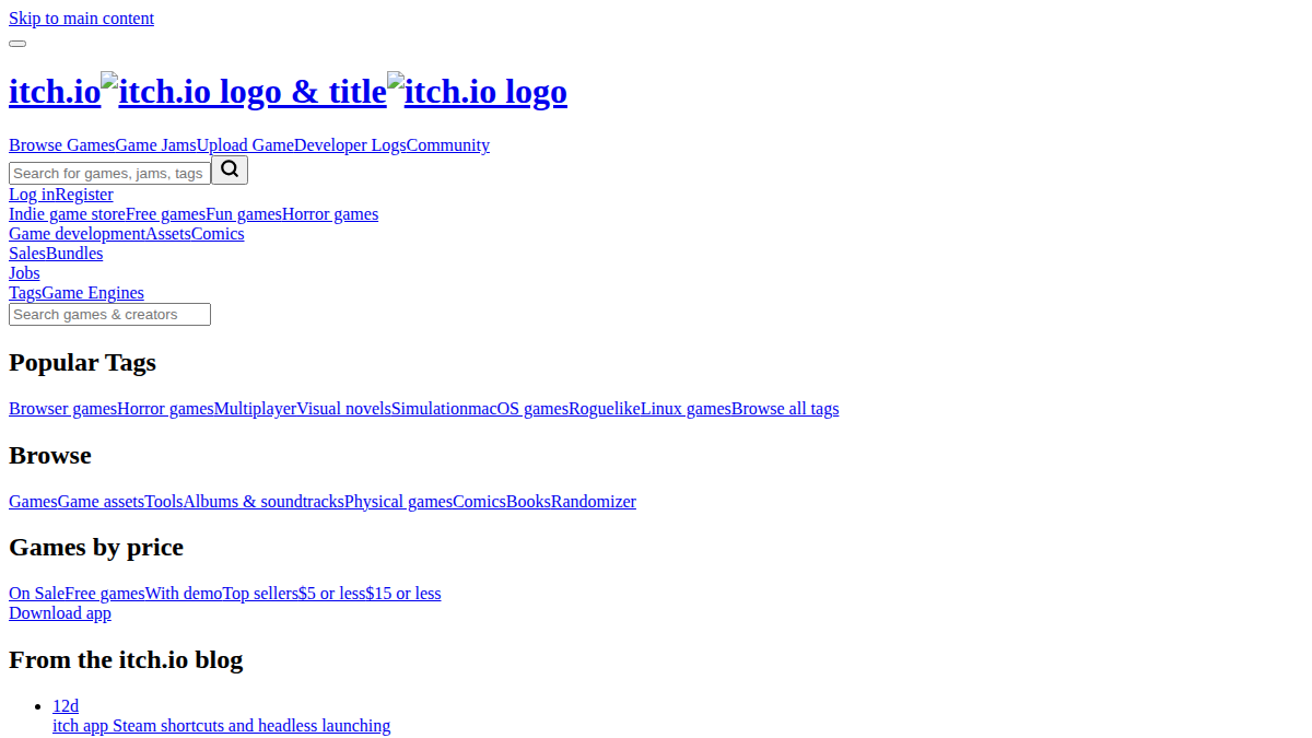Itch.io NSFW · Podgląd strony