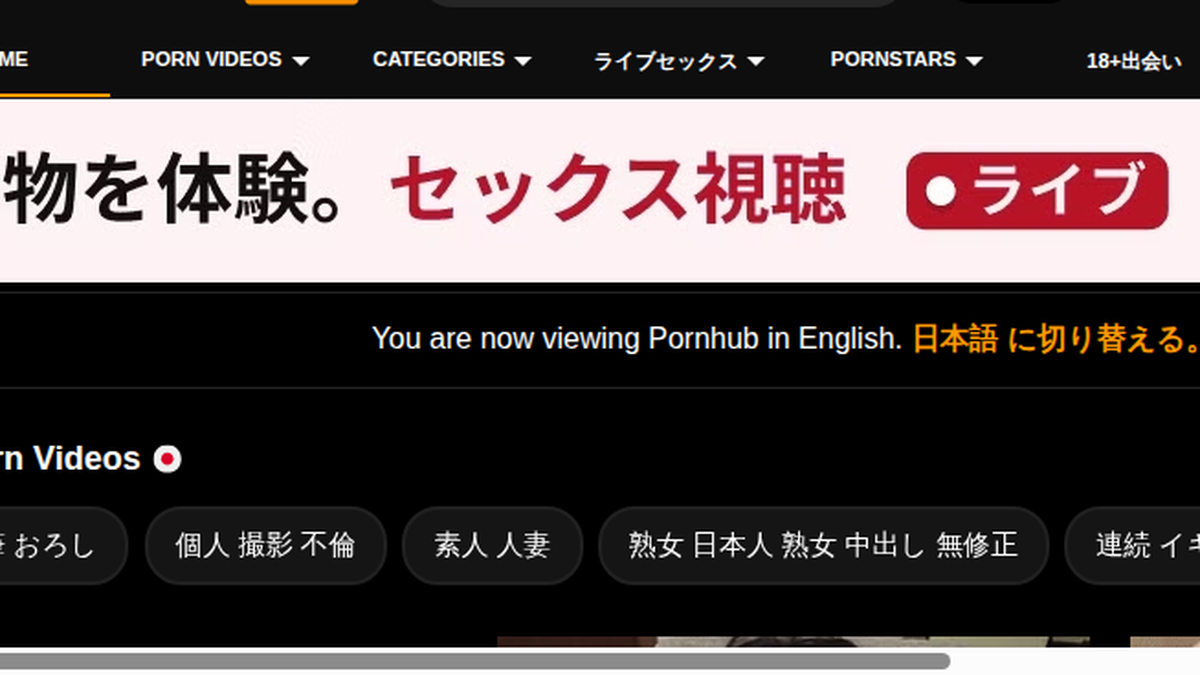 PornHub · Podgląd strony